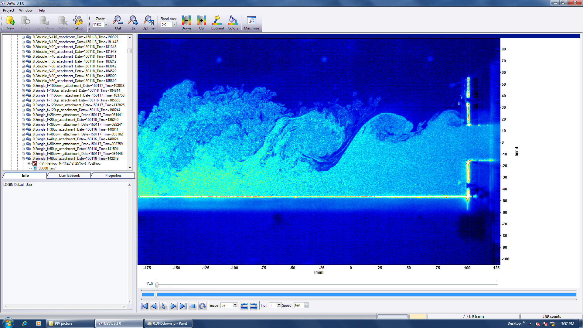 Offset attaching jet flow with upper activation of 60 Hz